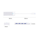 Orico Pw Series 4-Port Usb3.0 Hub Usb-A Usb-A3.0 X 4 (5Gbps Sharing) 15Cm White