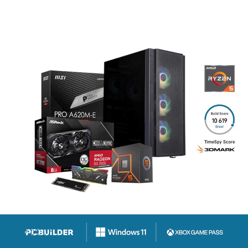 PCBUILDER 7500F RX7600OC 16GB 500GB W11H