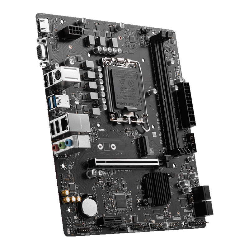 MSI Pro H610M-E DDR4 Motherboard - Supports Intel Core 14th, 13th, 12th Gen, H610 Chipset, 64GB RAM, M.2, HDMI 4K, VGA, USB 3.2, PCIe x16, Realtek LAN