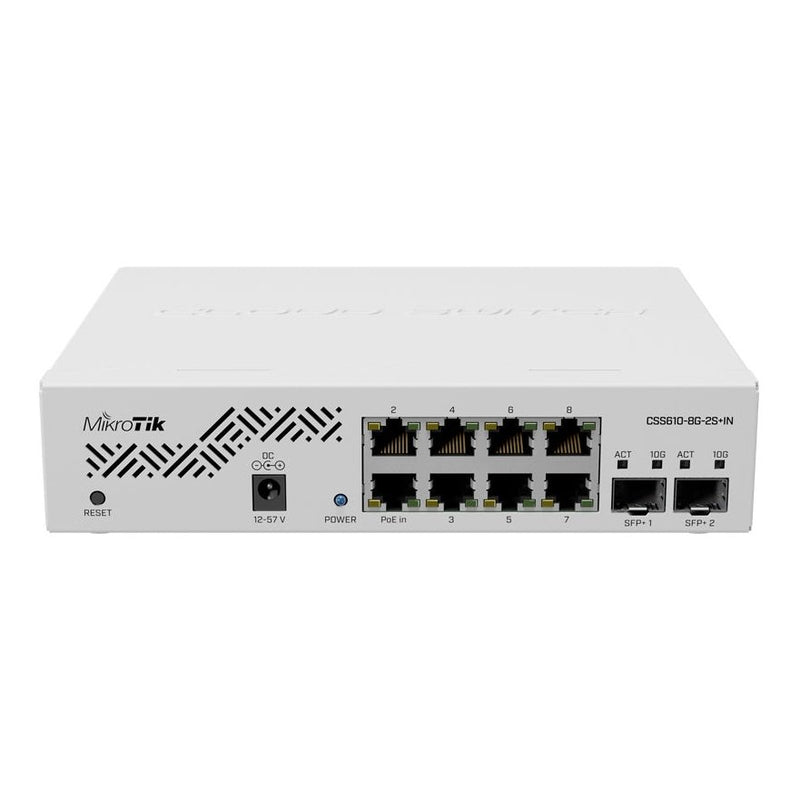 Mikrotik Swos Cloud Switch 8 Port Gigabit 2Sfp+ Poe Input Css610-8G-2S+In