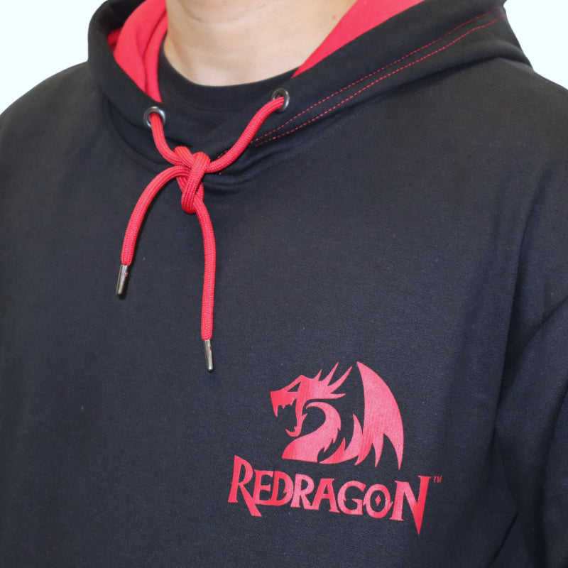 Redragon Hoodie With Front And Back Logo - Black - Small