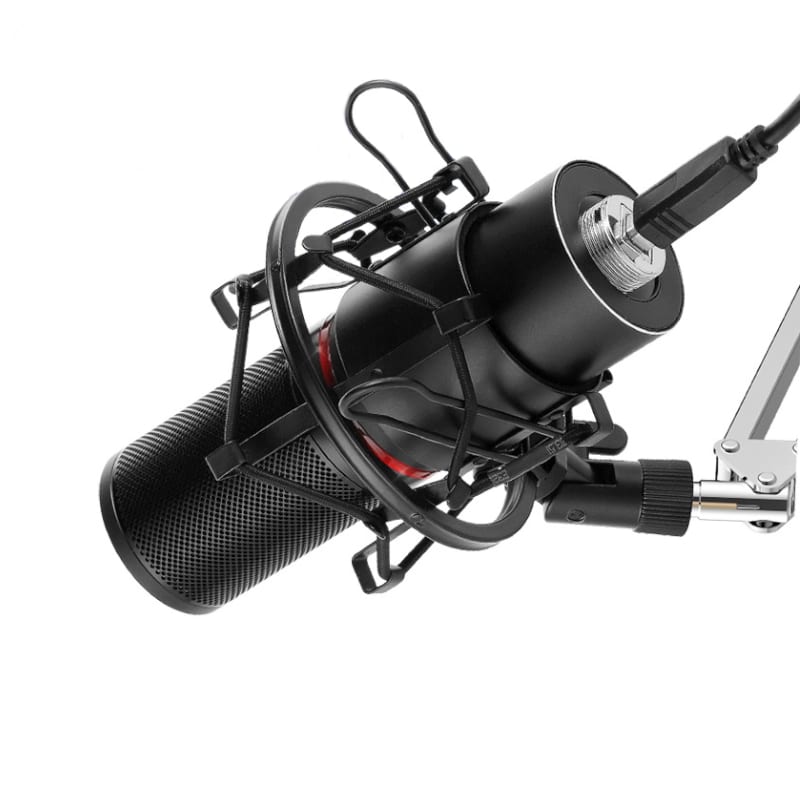 Redragon Blazar Cardioid Usb Gaming Mic And Tripod - Black