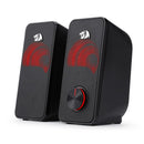 Redragon 2.0 Satellite Speakers Stentor 2X3W Red Led 3.5Mm - Black