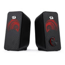 Redragon 2.0 Satellite Speakers Stentor 2X3W Red Led 3.5Mm - Black