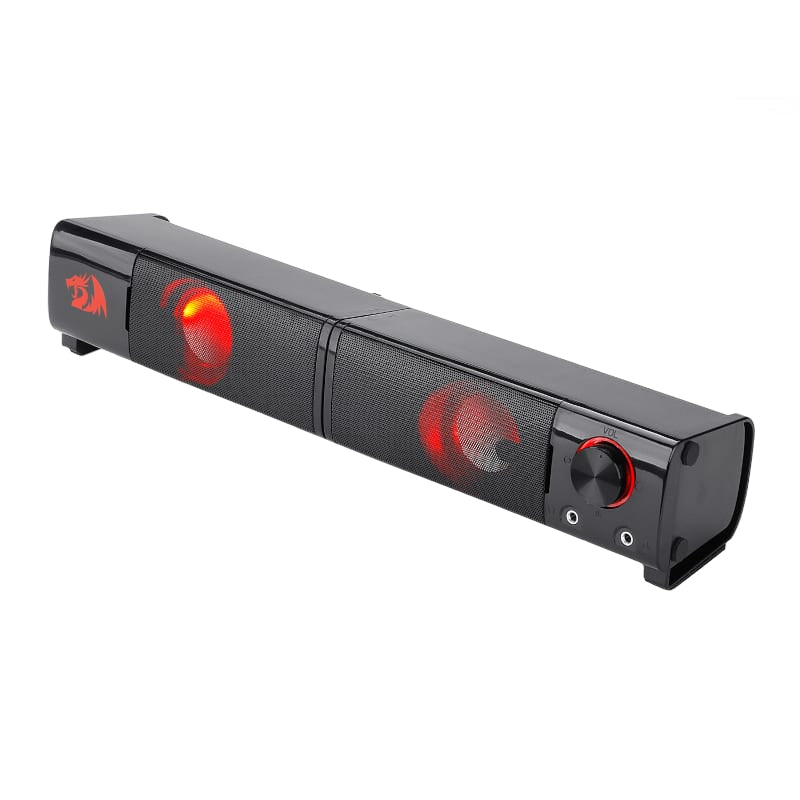 Redragon 2.0 Sound Bar Orpheus 2X3W 3.5Mm Red Led Gaming Speaker - Black