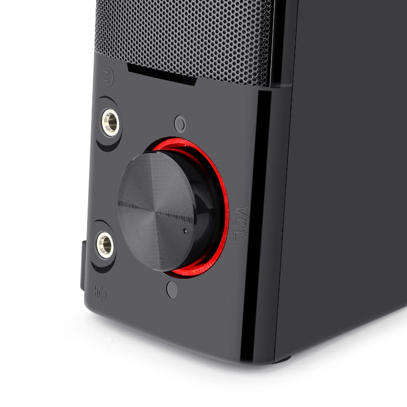 Redragon 2.0 Sound Bar Orpheus 2X3W 3.5Mm Red Led Gaming Speaker - Black