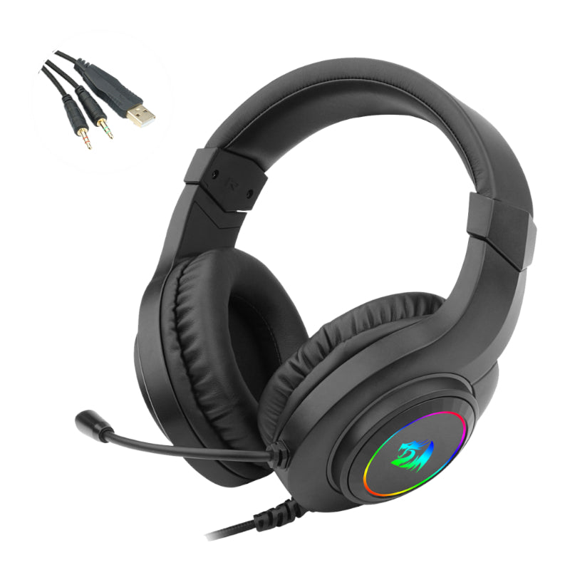 Redragon Over-Ear Hylas Aux (Mic And Headset) Usb (Power Only)
 Rgb Gaming Headset - Black