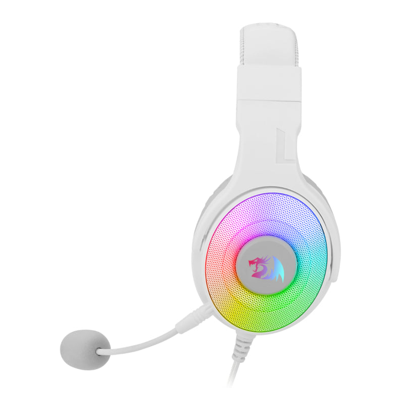 Redragon Over-Ear Pandora Usb (Power Only) Aux (Mic And Headset) Rgb Gaming Headset - White