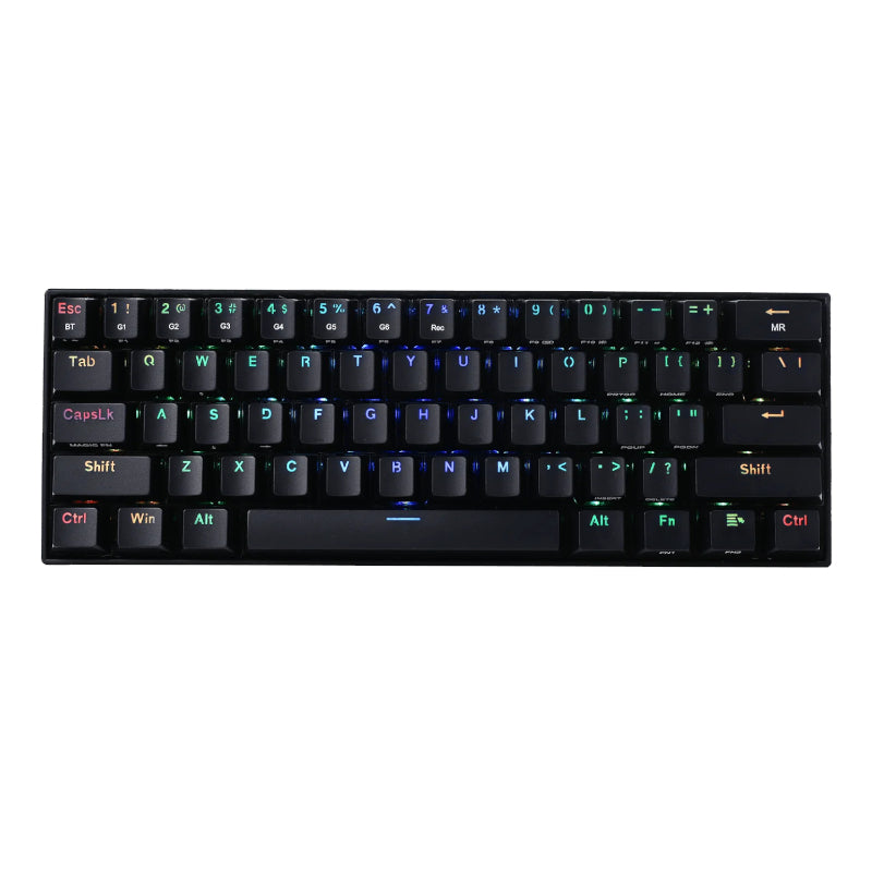 Redragon Draconic Pro Mechanical 61 Key Bluetooth 5.0 Rf Rgb Rechargable Battery Type-C Charging Cable Gaming Keyboard - Black