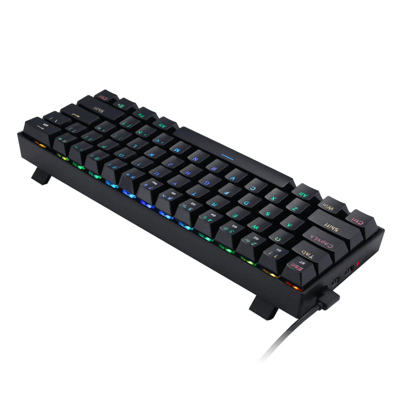 Redragon Draconic Pro Mechanical 61 Key Bluetooth 5.0 Rf Rgb Rechargable Battery Type-C Charging Cable Gaming Keyboard - Black