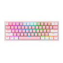Redragon Fizz Pro Rgb 61 Key Mechancal Wireless Gang Keyboard - Pink White