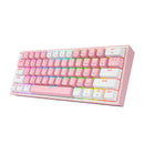 Redragon Fizz Pro Rgb 61 Key Mechancal Wireless Gang Keyboard - Pink White