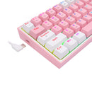 Redragon Fizz Pro Rgb 61 Key Mechancal Wireless Gang Keyboard - Pink White