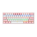 REDRAGON FIZZ Rainbow LED 61 KEY Mechanical Wired Gaming Keyboard – White/Pink