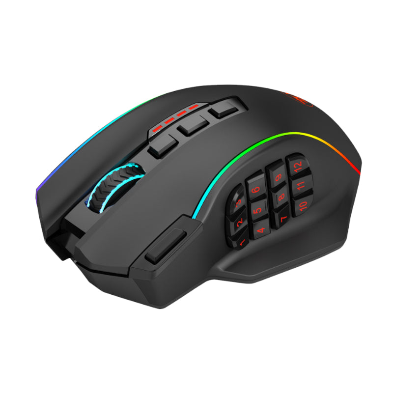 Redragon Perdiction Pro 16000Dpi Rgb Wireless Mmo Ergo Gaming Mouse - Black