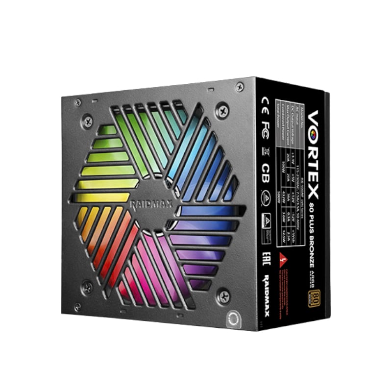 Raidmax Psu Vortex 500W 80 Plus Bronze Non-Modular Power Supply