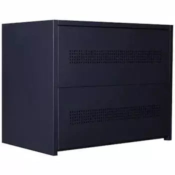 Solarix Steel Battery Box For 8 Batteries - Indoor Use Battery Box Design, Easy To Assemble, Powder Coated Mild Steel Casing, Houses Up To 8 X 120Ah Inverter Batteries, 2 X Shelves Top And Bottom Floor Standing Unit, Colour Black, Retail Box , No Warranty