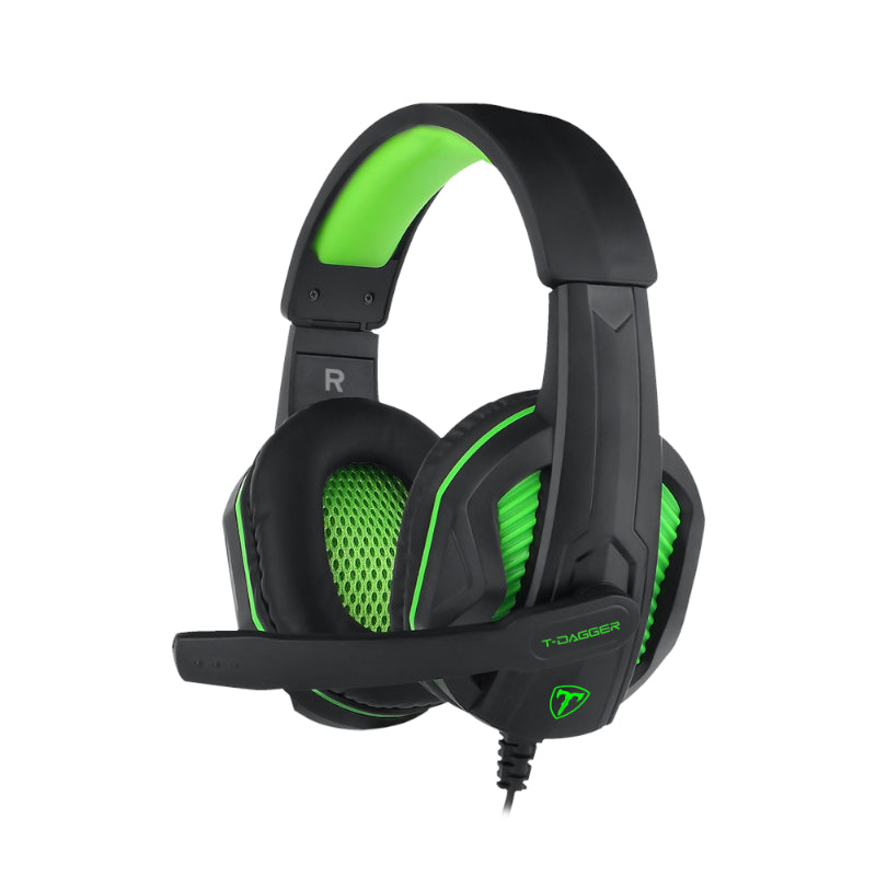 T-dagger Cook 3.5mm Gaming Headset - Black/green