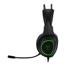 T-Dagger Atlas Green Lighting 210Cm Cable 3.5Mm (Mic And Headset) + Usb (Power Only) Omni-Directional Gooseneck Mic 40Mm Bass Driver Stereo Gaming Headset - Black Green