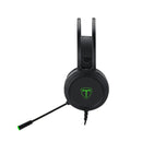 T-Dagger Ural Green Lighting 210Cm Cable 3.5Mm+Usb Uni-Directional Luminous Gooseneck Mic 50Mm Bass Driver Stereo Gaming Headset - Black Green