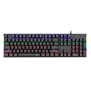 T-Dagger Naxos Rainbow Colour Lighting 150Cm Cable Mechanical Gang Keyboard - Black