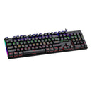 T-Dagger Naxos Rainbow Colour Lighting 150Cm Cable Mechanical Gang Keyboard - Black
