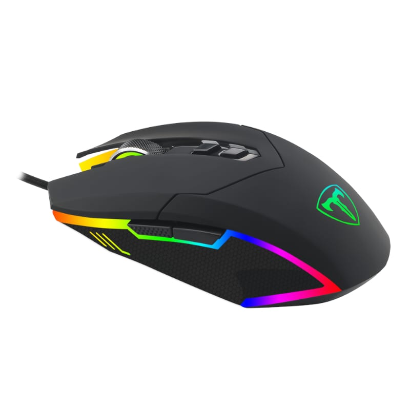 T-Dagger Lieutenant 8000Dpi 10 Button 180Cm Cable Ambi-Design Rgb Backlit Gaming Mouse - Clear Black