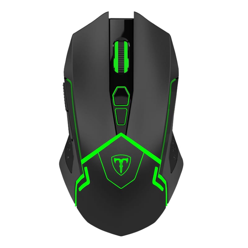 T-dagger Aircraftman 2400dpi 8 Button|ambi-design|green Backlit Gaming Mouse - Black