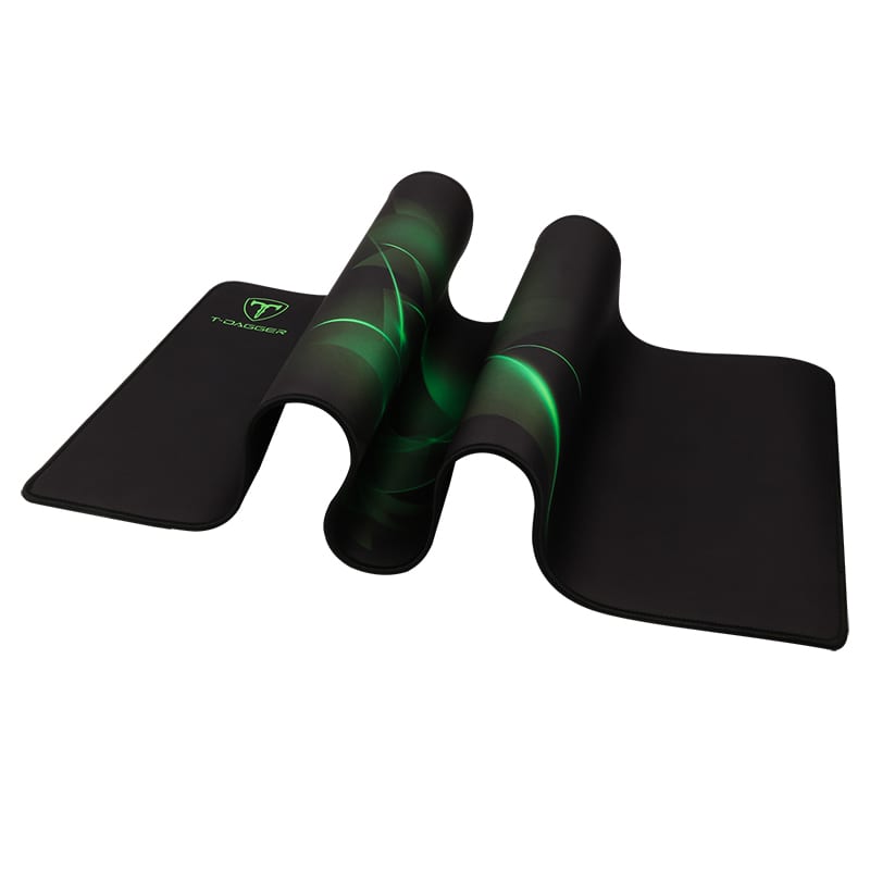 T-Dagger Geometry Large Size 780Mm X 300Mm X 3Mm Speed Design Printed Gaming Mouse Pad Black And Green