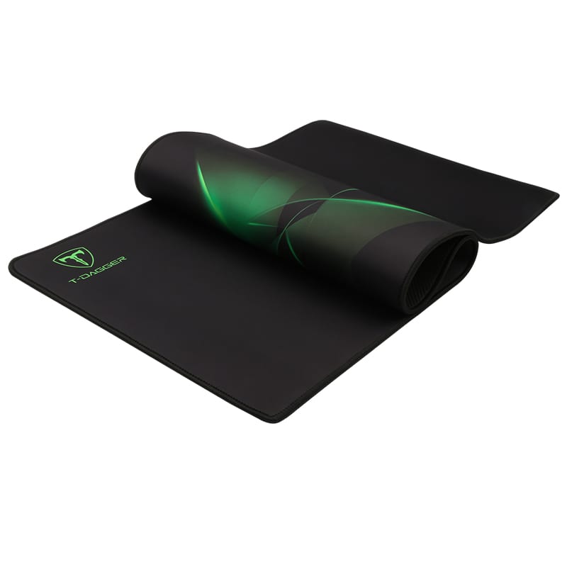 T-Dagger Geometry Large Size 780Mm X 300Mm X 3Mm Speed Design Printed Gaming Mouse Pad Black And Green
