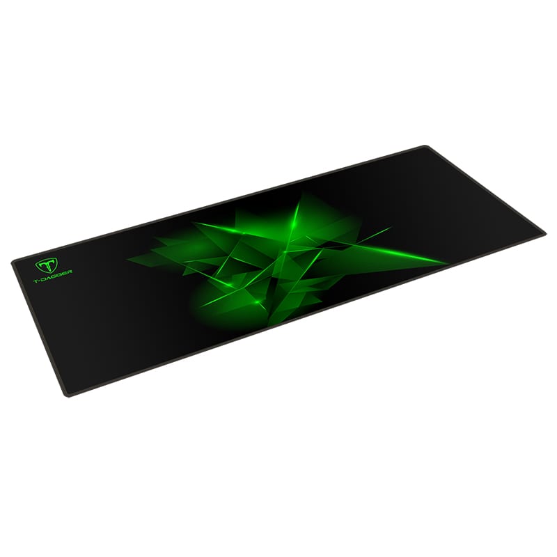 T-Dagger Geometry Large Size 780Mm X 300Mm X 3Mm Speed Design Printed Gaming Mouse Pad Black And Green
