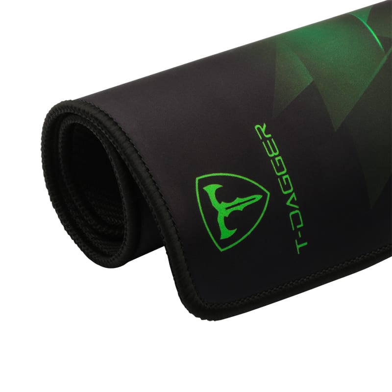 T-Dagger Geometry Large Size 780Mm X 300Mm X 3Mm Speed Design Printed Gaming Mouse Pad Black And Green