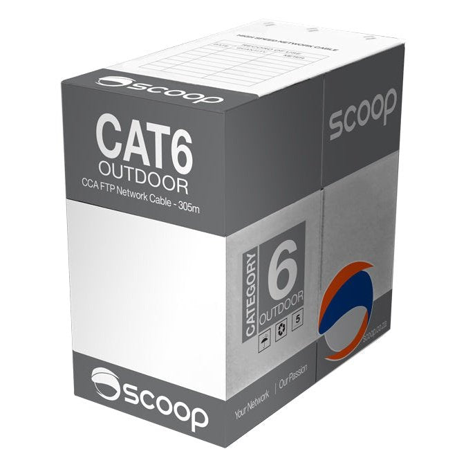 Scoop 305M Box Cat6 Outdoor Ftp Cca Cable