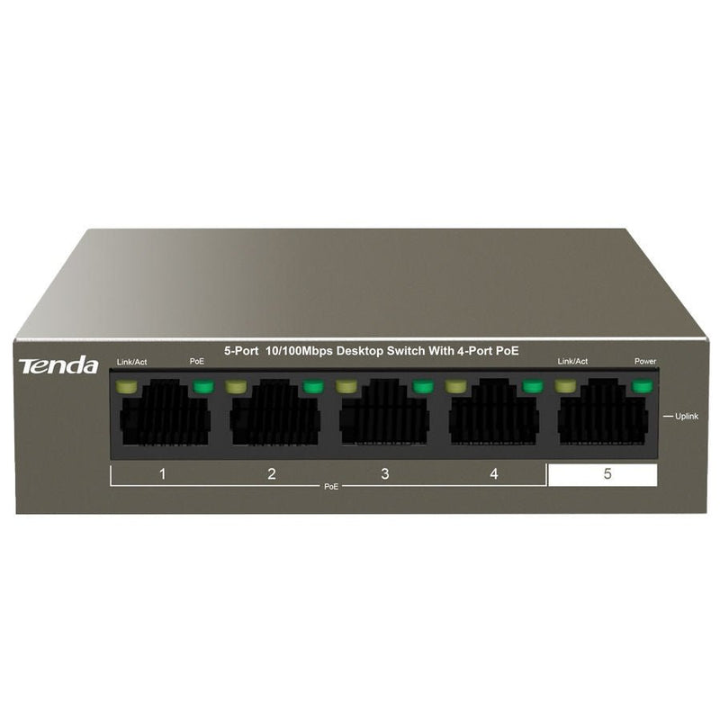 Tenda 5 Port With 4 Port Poe 58W Desktop Switch Tef1105P-4-63W
