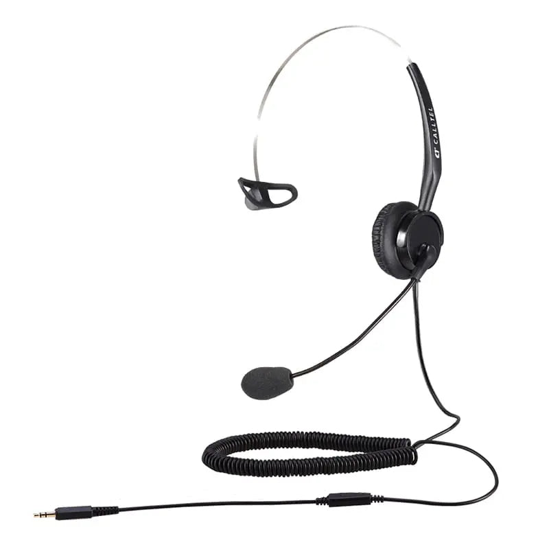 Calltel T400 Mono-Ear Headset - Noise-Cancelling Mic - Single 3.5Mm Jack