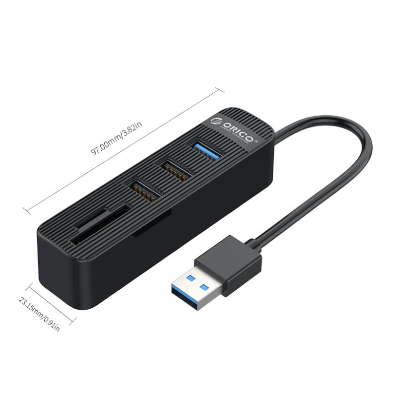 Orico Usb3.0 To 1x Usb 3.0 | 2x Usb2.0 + Sd|tf Hub Bk