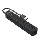 Orico Usb3.0 To 1X Usb 3.0 5X Usb2.0 + Sd Tf Hub Bk