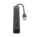 Orico Usb3.0 To 1X Usb 3.0 5X Usb2.0 + Sd Tf Hub Bk