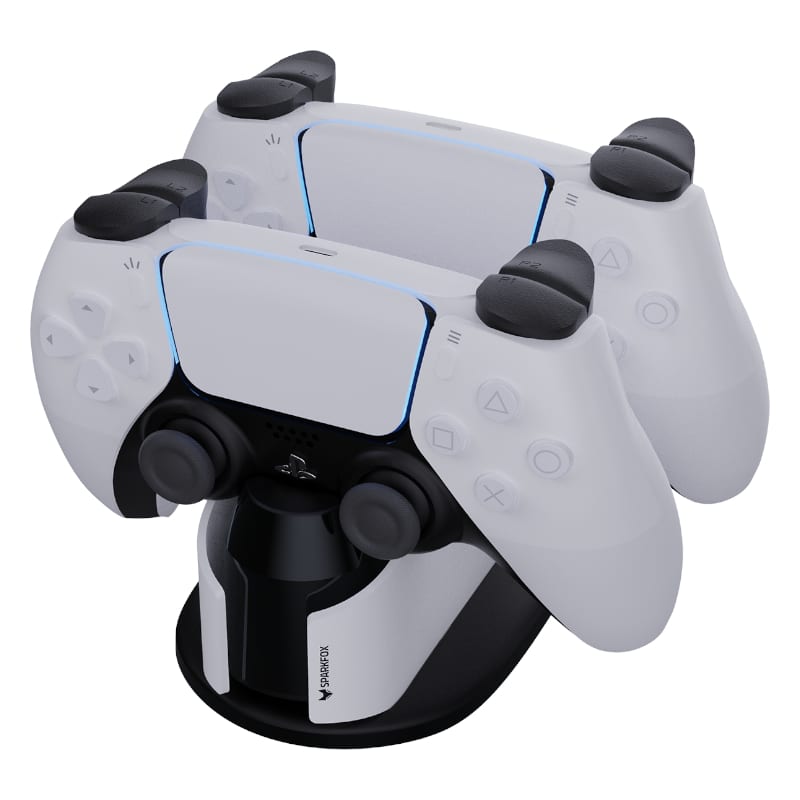 Sparkfox Playstation 5 Design Dual Charging Dock - White Black