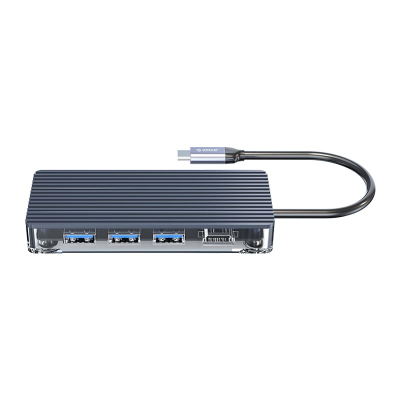 Orico 6 Port 3 X Usb3.0 1 X Hdmi 1 X Tf 1 X Sd Transparent Hub - Grey