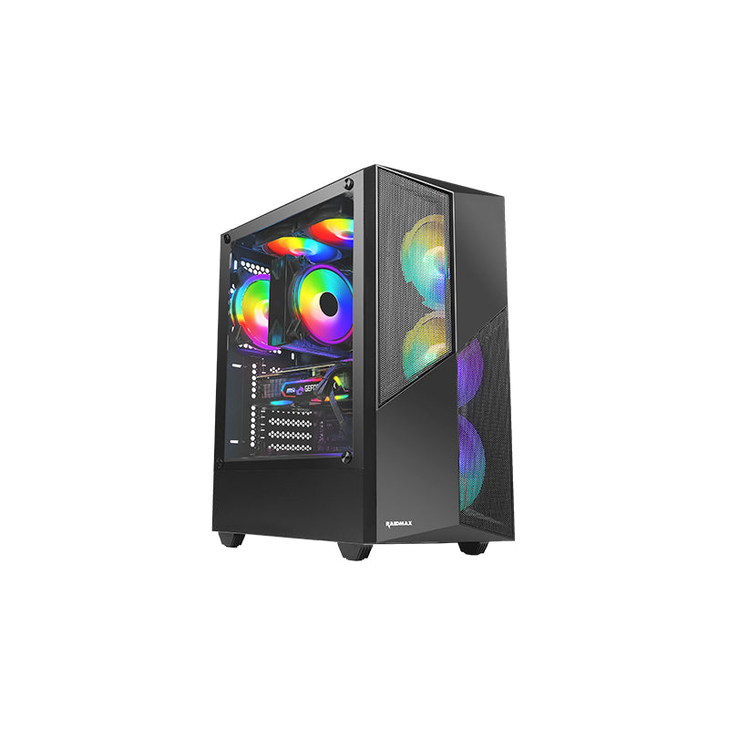 Raidmax X627Tbf Atx Micro-Atx Itx Argb Mid-Tower Gaming Chassis - Black