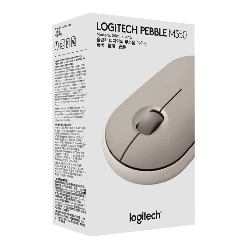Logitech Pebble M350 Wireless Mouse - Sand - 2.4Ghz Bt - N A - Emea - Closed Box