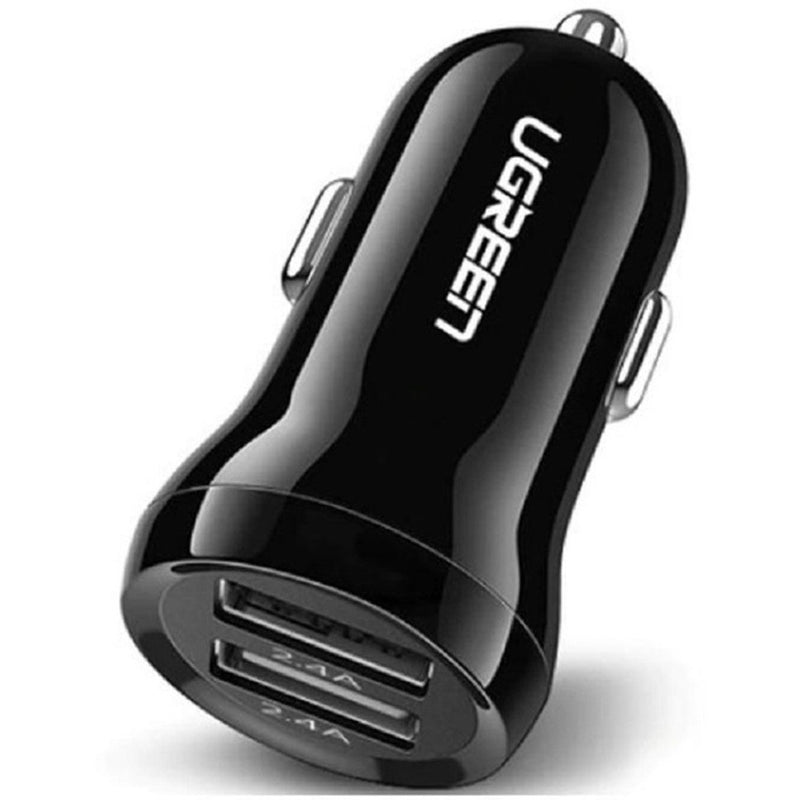 Ugreen 12V 4.8A 24W Dual Usb Car Charger - Cigarette Lighter Adapter Mini Car Phone Charger, Retail Box , 1 Year Limited Warranty