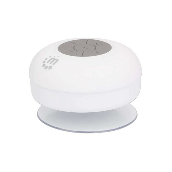 Manhattan Bluetooth Shower Speaker - Bluetooth 4.0, Omnidirectional Mic, Integrated Controls, White, Retail Box , 1 Year Limited Warranty