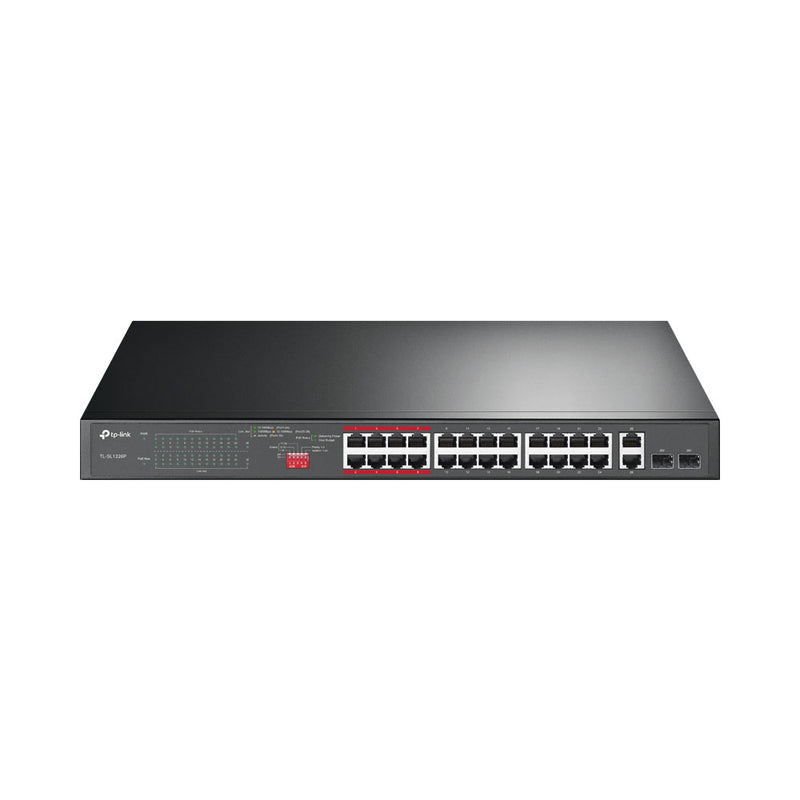 Tp-Link Tl-Sl1226P 24-Port 10 100Mbps Plus 2-Port Gigabit And 2-Port Gigabit Sfp Unmanaged Poe+ Switch