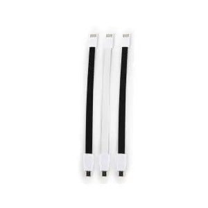 Whizzy Designer 3 Pack Micro USB Charge And Data Sync Cable-22cm Cable Length USB Ver 2.0 Type A Male to Micro USB Type B Male PVC Sleeve Anti Tangle Cable Colour Black and White 1 Year Limited Warranty