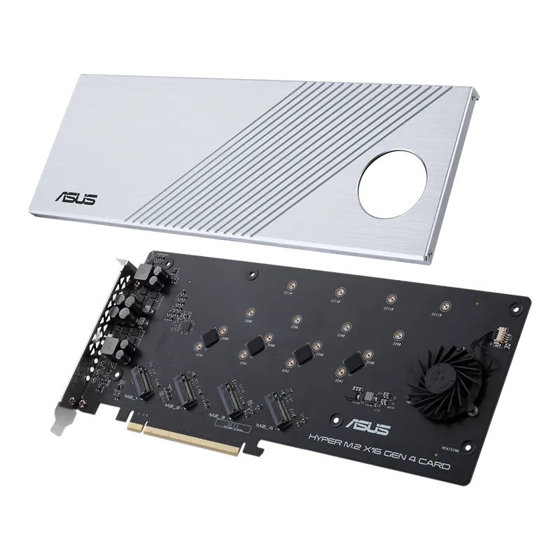 'Asus Hyper M.2 X16 Gen 4 Card (Pcie 4.0 3.0) Supports Four Nvme M.2 (2242 2260 2280 22110) Devices Up To 256 Gbps.