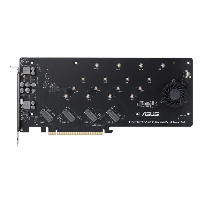 'Asus Hyper M.2 X16 Gen 4 Card (Pcie 4.0 3.0) Supports Four Nvme M.2 (2242 2260 2280 22110) Devices Up To 256 Gbps.