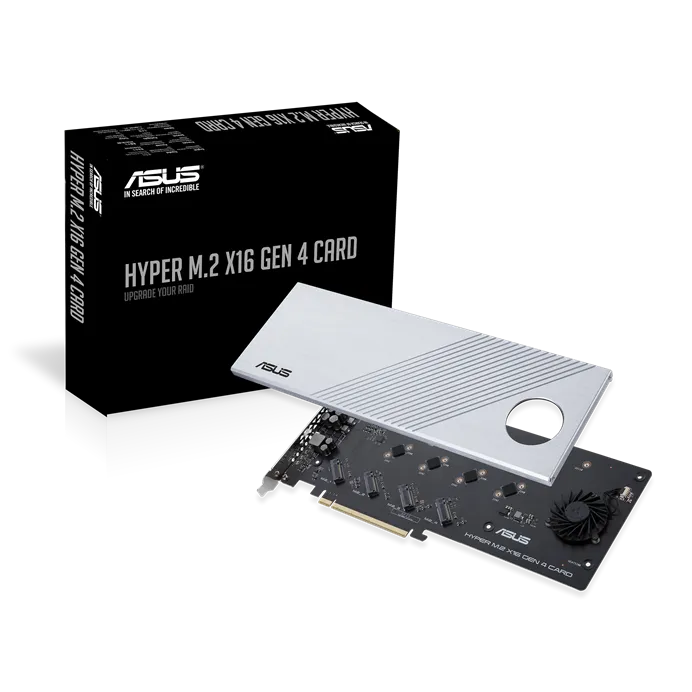 'Asus Hyper M.2 X16 Gen 4 Card (Pcie 4.0 3.0) Supports Four Nvme M.2 (2242 2260 2280 22110) Devices Up To 256 Gbps.