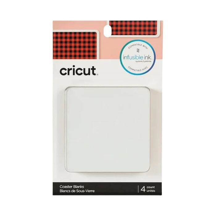 2006581: Cricut Infusible Ink Aluminium Coasters 4-Pack (White Square) 4 Square Coasters 3.75'' X 3.75'' (9.5 Cm X 9.5 Cm)